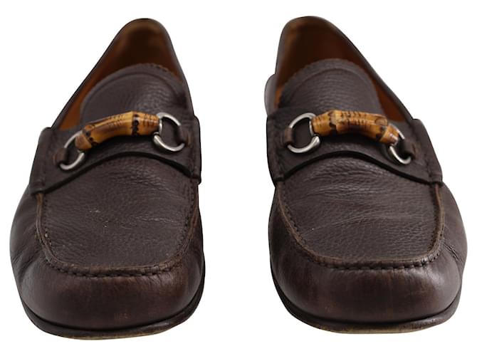 Gucci Bamboo Millet Loafers in Brown Leather  ref.557577