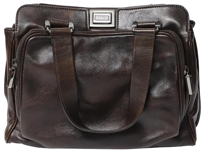Céline Celine Top Handle Bag in Brown Leather  ref.557591