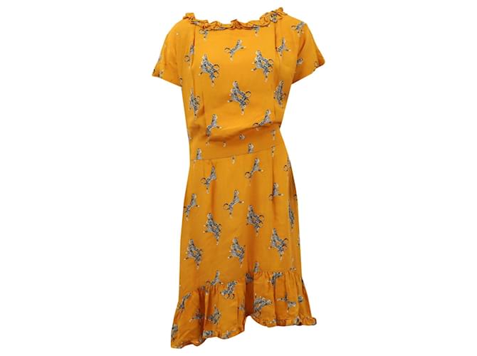 Baum Und Pferdgarten Flamenco Midi Dress in Yellow Viscose Cellulose fibre  ref.557595