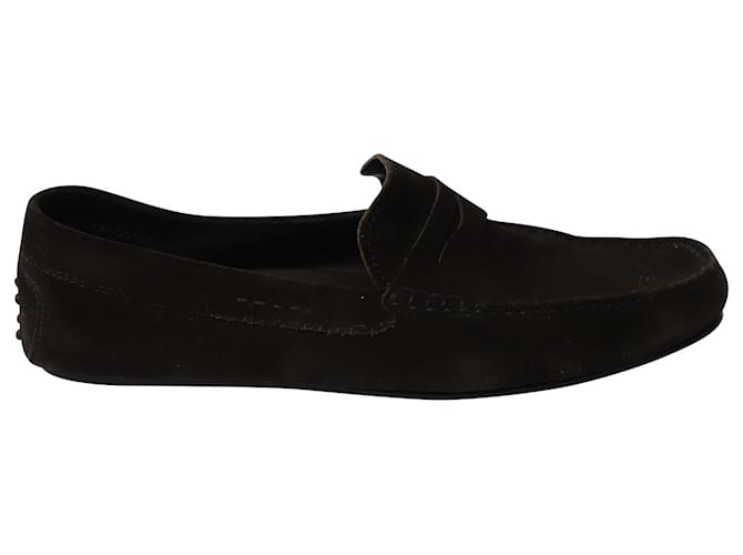 Tod's Gommino Driving Schuhe aus braunem Wildleder Schweden  ref.557601