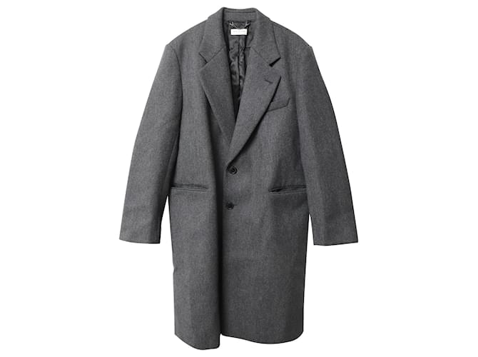 Dries Van Noten – Übergroßer Mantel aus grauer Wolle  ref.557607