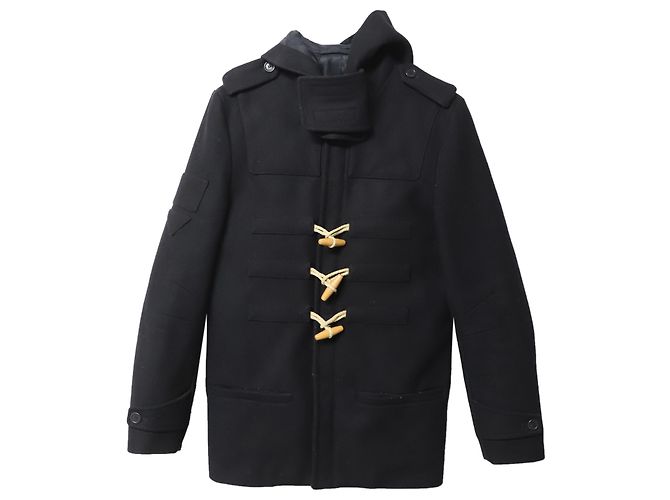 Zadig & Voltaire Matt Duffle Coat in Black Wool