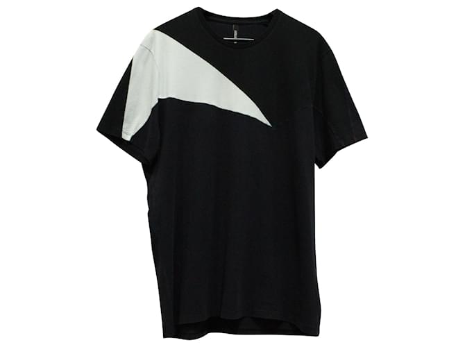 Neil Barrett T-shirt Neil Barett Colorblock en coton noir et blanc Multicolore  ref.557628