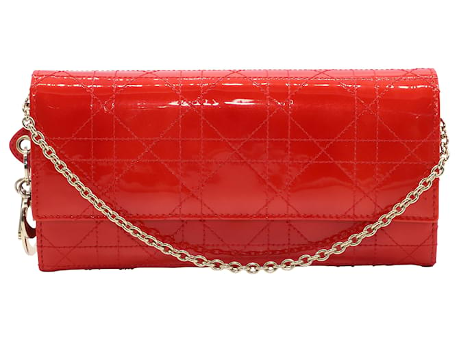 Lady Dior Long Pouch Clutch Patent Cannage