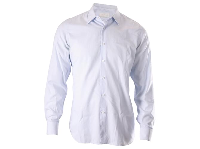 Prada Striped Shirt in Light Blue Cotton  ref.557651