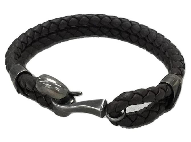 Leather Bracelet | Wide Flat Weave | Orange 1 | HANSEN Garments
