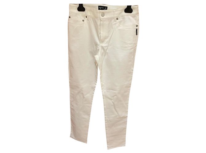 Pantalones blancos Agnès b. de algodón