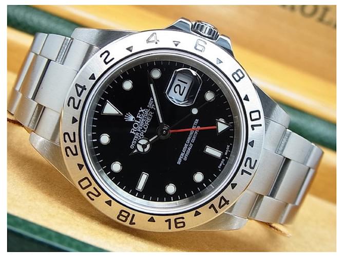 ROLEX EXPLORERII cadran noir série F Homme Acier  ref.558301