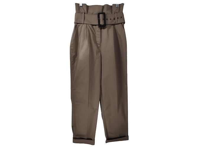 Pantaloni Ba&Sh Khaki in cotone Cachi