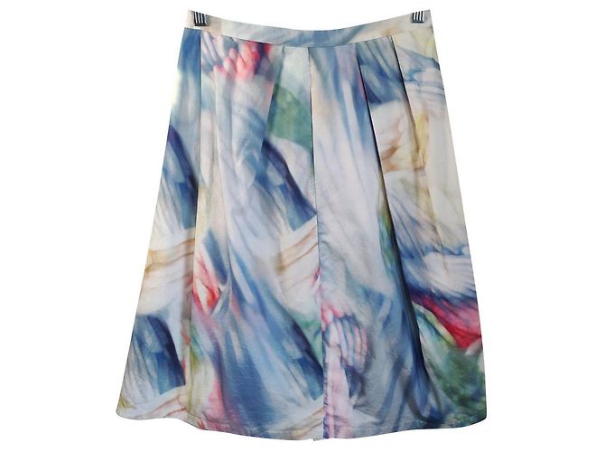 Falda midi Reiss de algodón Multicolor