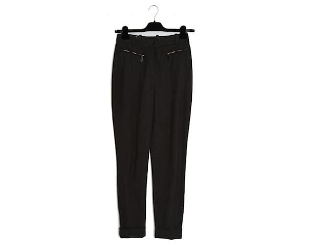 Hermès Pants, leggings Dark grey Wool  ref.558321