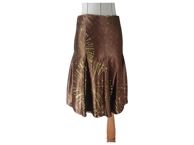 Saia midi de seda Hugo Boss Multicor