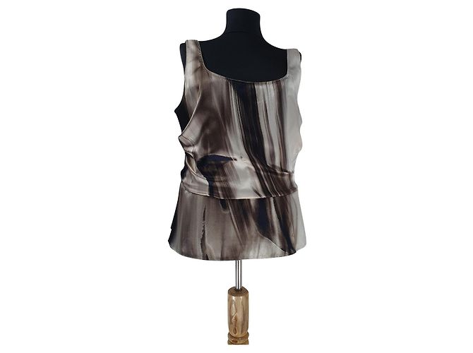 Top sin mangas de seda Elie Tahari Multicolor