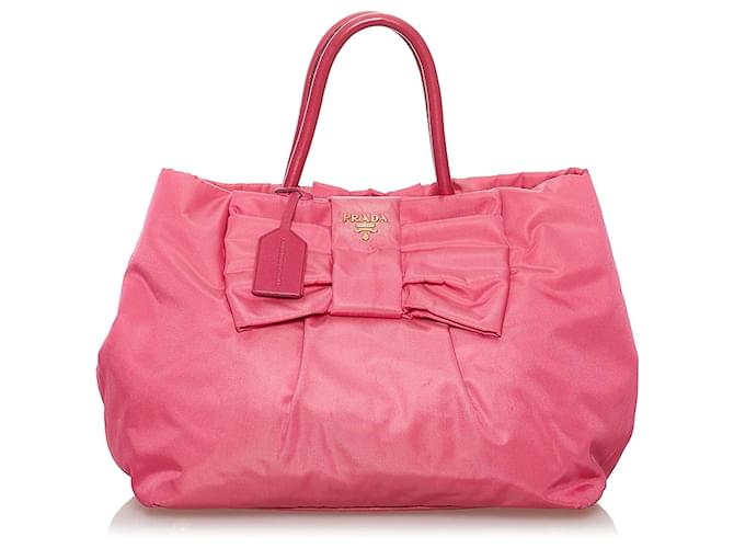 Prada Tessuto Tote Bag Pink Nylon