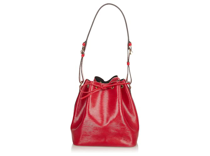 Louis Vuitton, Bags, Authentic Louis Vuitton Petit Noe Drawstring  Shoulder Bag Epi Leather Red