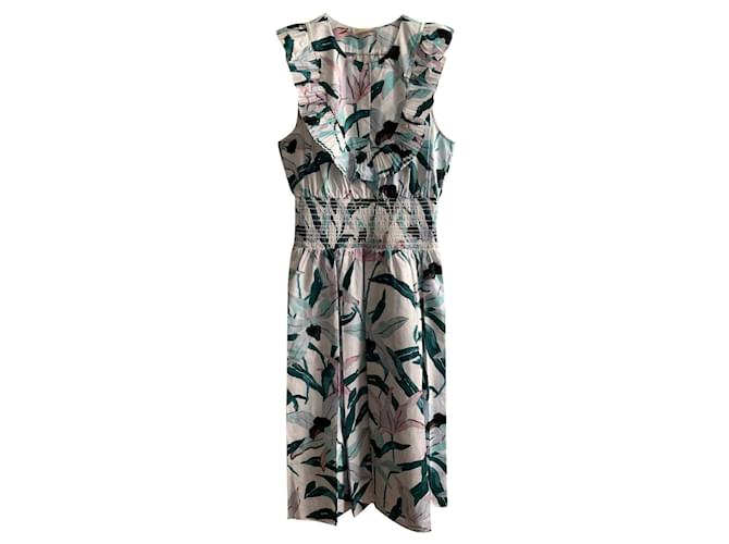 Tory Burch Kleid aus bedruckter Popeline-Baumwolle Mehrfarben  ref.558821