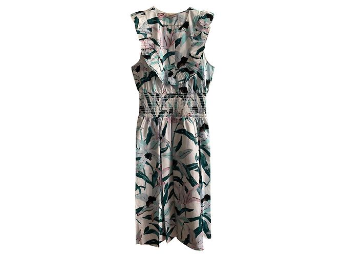 Tory Burch vestido de algodão estampado Popeline Multicor