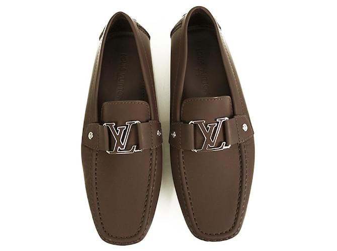 Louis Vuitton Monte Carlo Men's Matte Brown Leather Moccasin Shoes