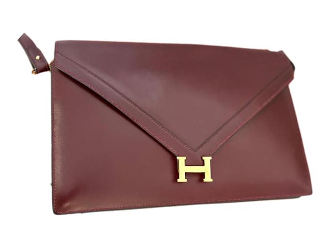 Hermès Hermes Lydie bag Dark red Leather  ref.558893