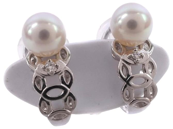 Tasaki perle Or blanc Argenté  ref.558999