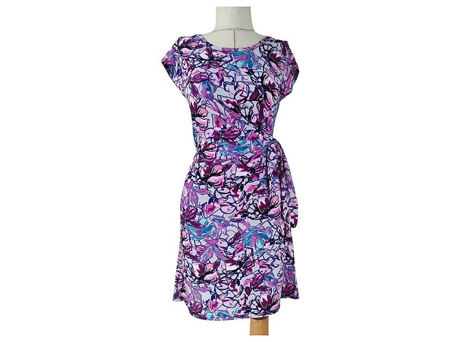 Abito Diane Von Furstenberg in seta viola e rosa Multicolore Porpora