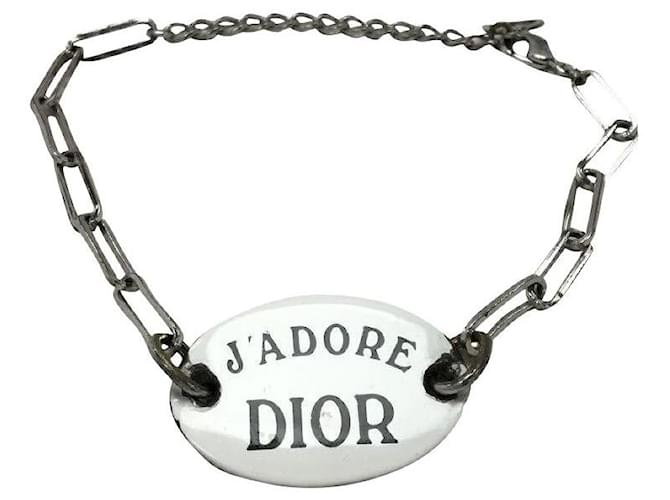 Christian Dior J'ADORE DIOR / Bracelet / Silver / Plate / Scratched Silvery  ref.559037