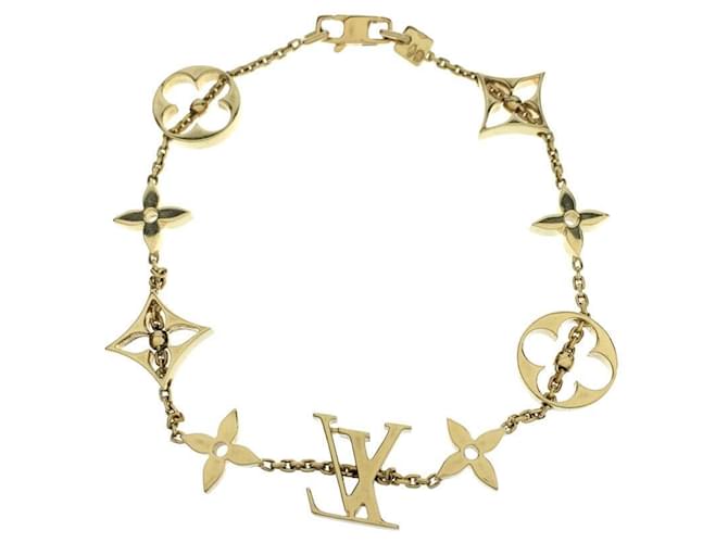 Other jewelry Louis Vuitton, resin bracelet with gold logo Golden  ref.1002653 - Joli Closet
