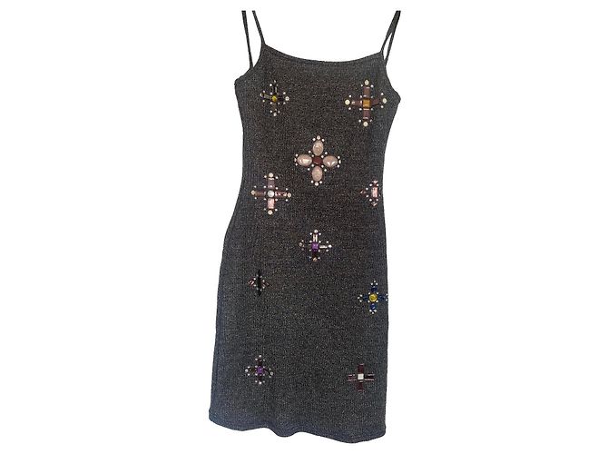 Kleid mit Strass von Chanel Grau