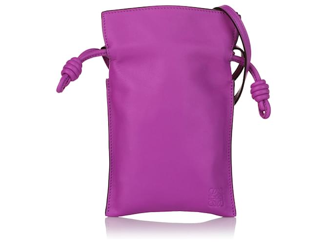 Bolsa transversal de couro com nó flamenco Loewe roxo Bezerro-como bezerro  ref.559173