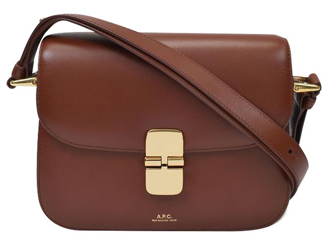 Apc Mini bolsa Grace em couro liso de avelã