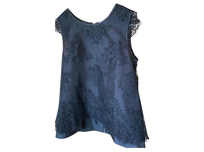 Dolce & Gabbana Top in Taffetà Nero e Pizzo