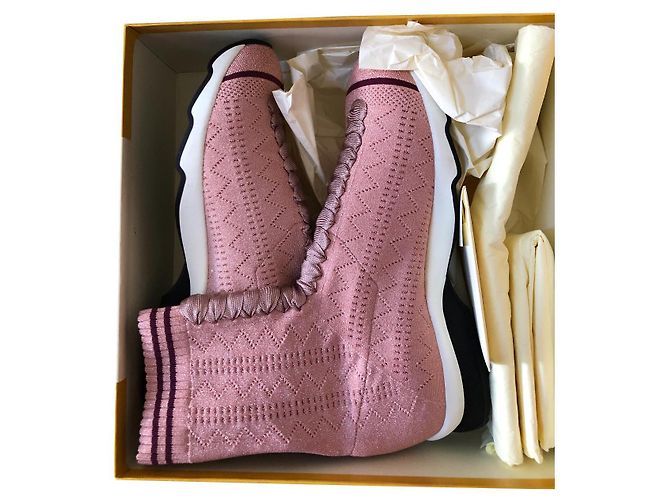 Sneakers alte Fendi Rosa Elastan