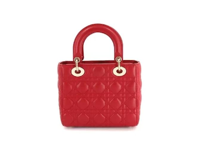 Christian Dior Sacs à main Cuir Rouge  ref.559996