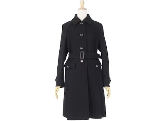 Prada Coats, Outerwear Black Wool Viscose Rayon  ref.560000