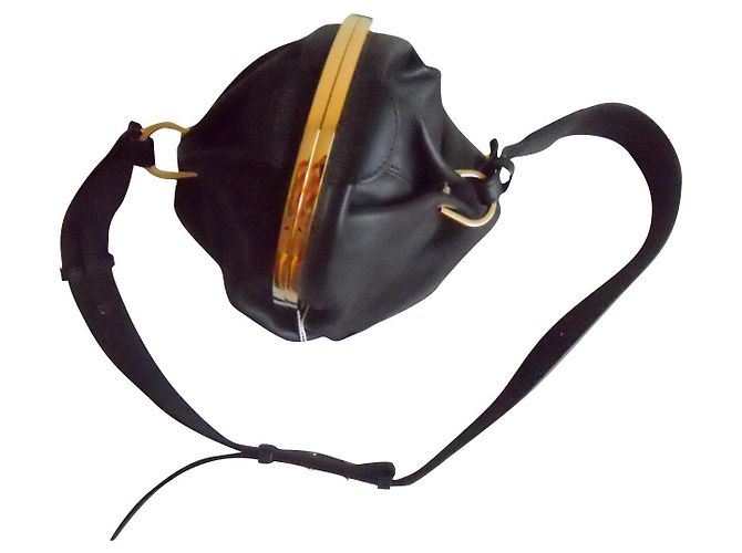 Sac à main en cuir véritable MAX MARA Noir