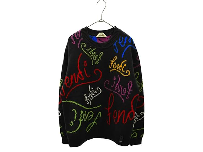 Fendi Sweaters Black Multiple colors Wool  ref.560031
