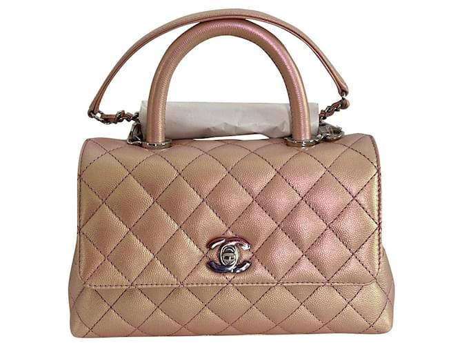 NEW CHANEL 22A Pink Caviar Small/ Old Mini Coco Handle Flap w/ receipt