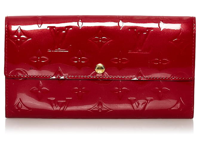 Louis Vuitton Red Vernis Sarah Wallet Leather Patent leather ref.560187 -  Joli Closet
