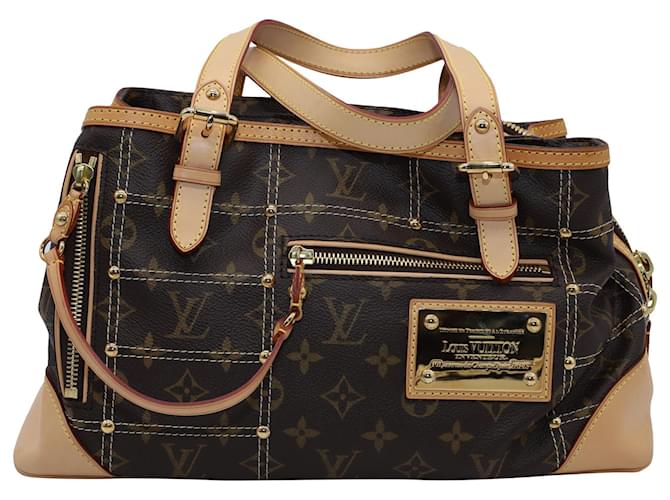 Louis Vuitton Monogram Riveting Handbag in Brown Coated Canvas Cloth  ref.560459