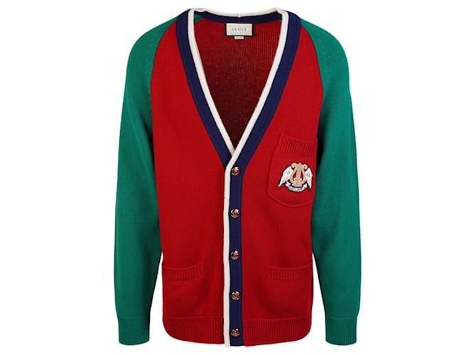 Gucci-Patch-Cardigan Mehrfarben Wolle  ref.560466