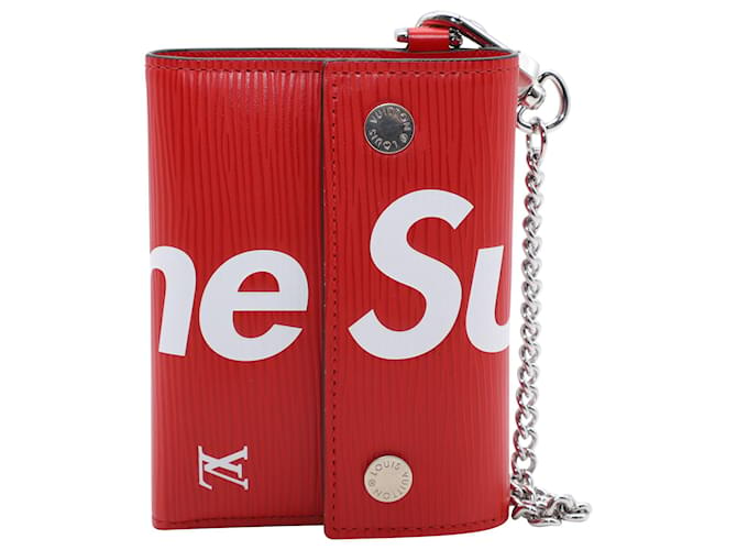 Louis Vuitton x Supreme Chain Wallet in Red Epi Leather  ref.560617