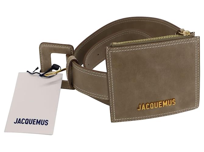 Jacquemus La Ceinture Porte Monnaie Belt Bag in Beige Leather  ref.560912
