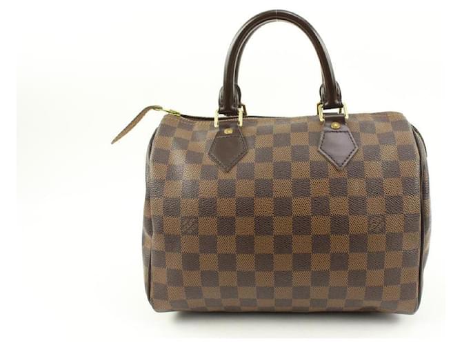 Louis Vuitton Damier Ebene Speedy 25 Boston Bag PM Leather  ref.561022