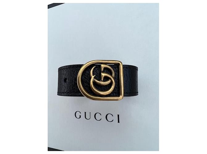 Gucci Marmont Double G Leather Bracelet (Dark Green)