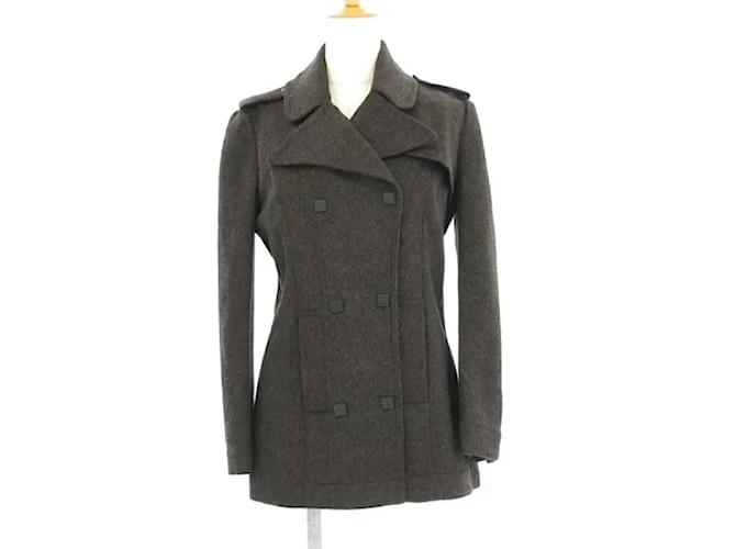 Chanel Coats, Outerwear Dark brown Cashmere Mohair  ref.561102