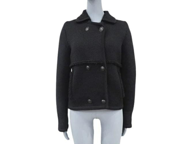 Chanel Coats, Outerwear Black Wool  ref.561105