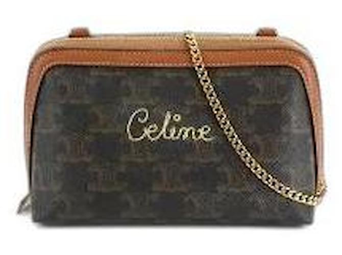Céline Clutch bags Brown Black Leather  ref.561121