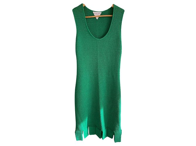 Vestido Bottega Veneta de algodón crochet verde