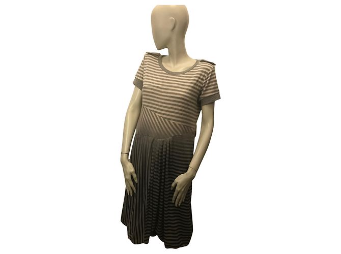 Sportmax gestreiftes Kleid Grau