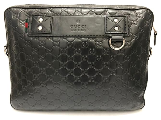 Gucci Black Guccissima Leather Laptop Bag Gucci